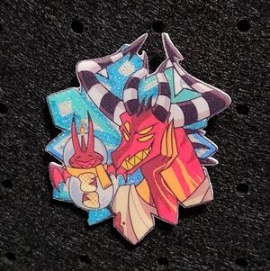 Satan Glitter Pin - Helluva Boss